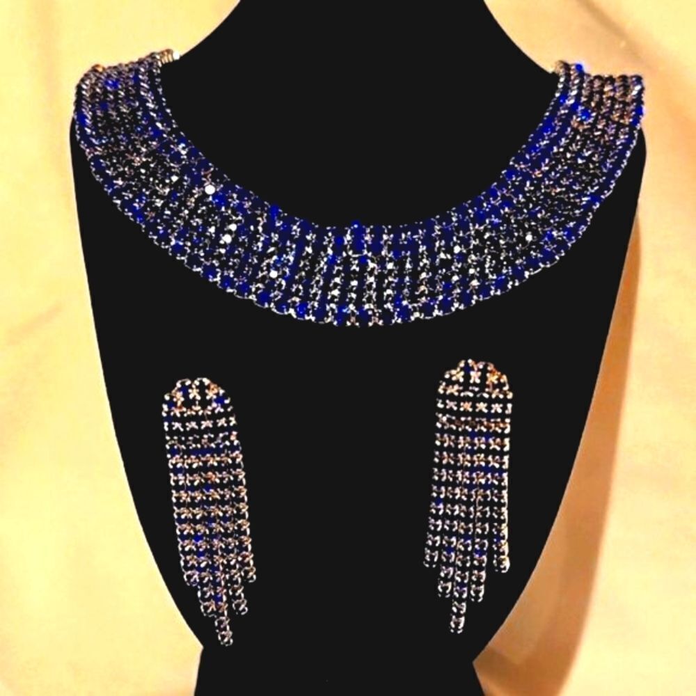 Austrian Crystal Necklace & Earrings! NWOT!